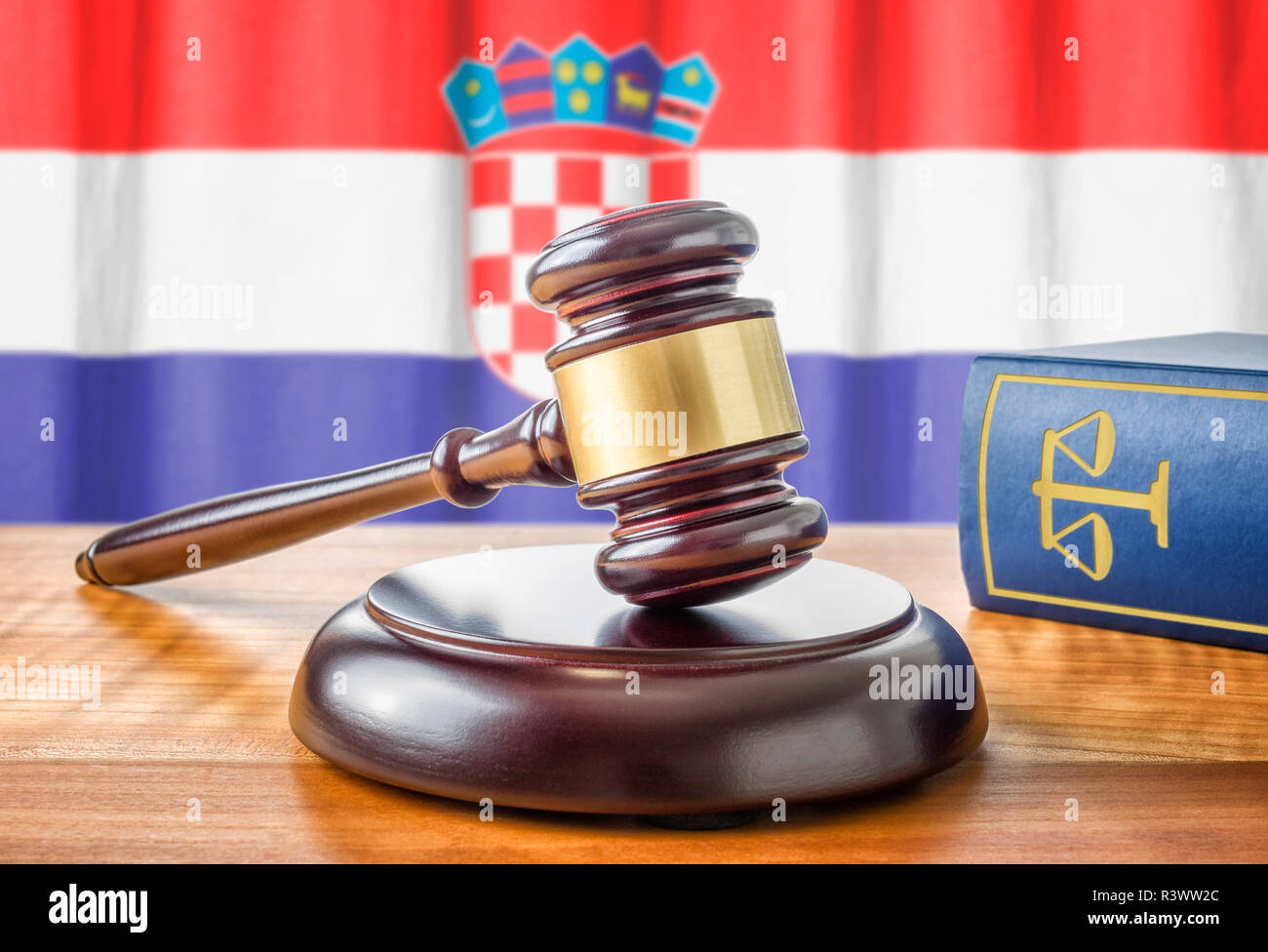 gavel and law book - croatia Stock Photo