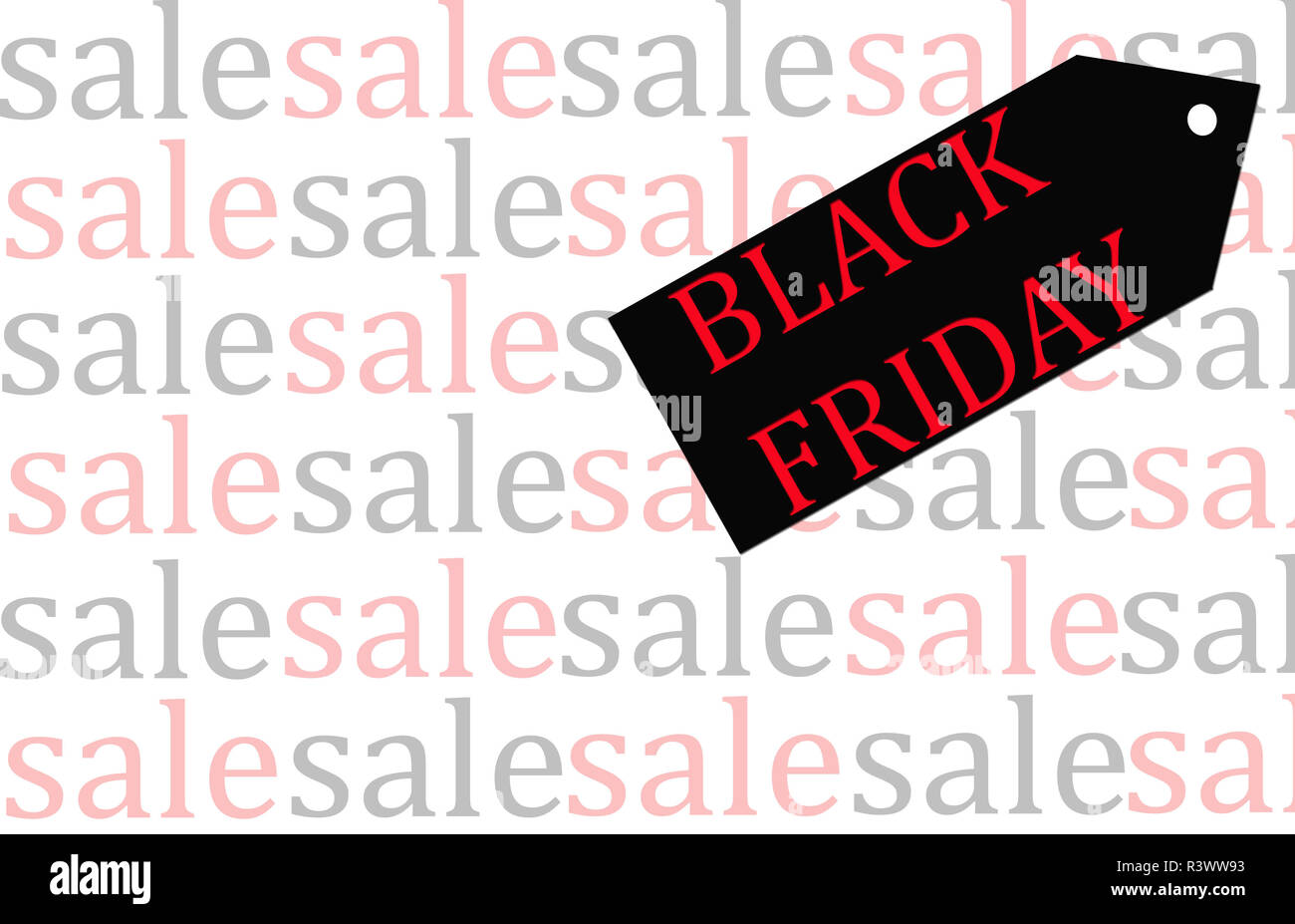 Black Label With The Words Black Friday White Background With The Word Sale Written Over And Over Again In Black And Red Stock Photo Alamy