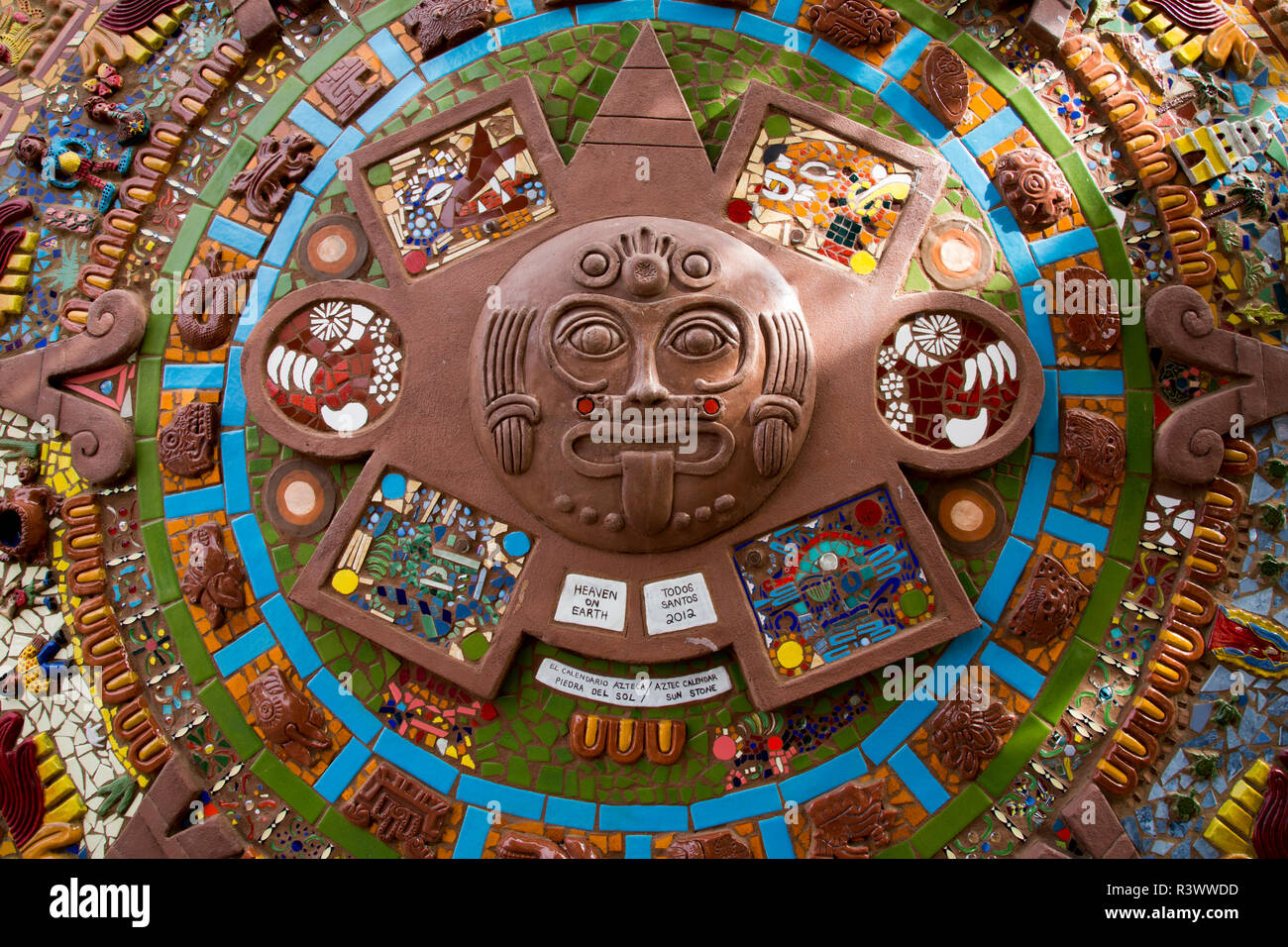 Mexico, Baja California Sur, Todos Santos. Decorative version of the Aztec  Calendar Stock Photo - Alamy