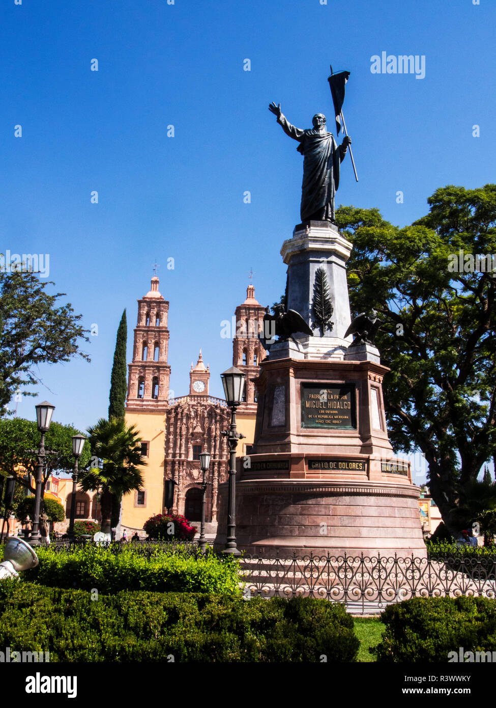 Mexico, Dolores Hidalgo, Statue of Miguel Hidalgo in Dolores Hidalgo Stock Photo