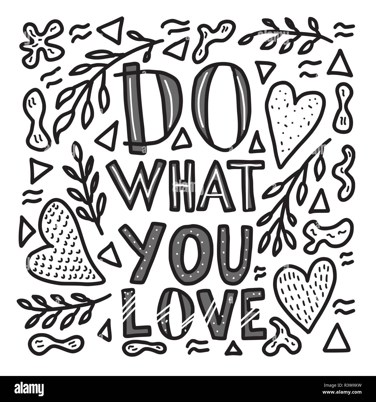 Do what you love vector quote composition. Hand lettering with ...