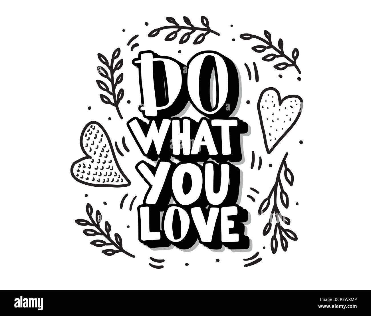 Do what you love vector quote composition isolated on white background ...