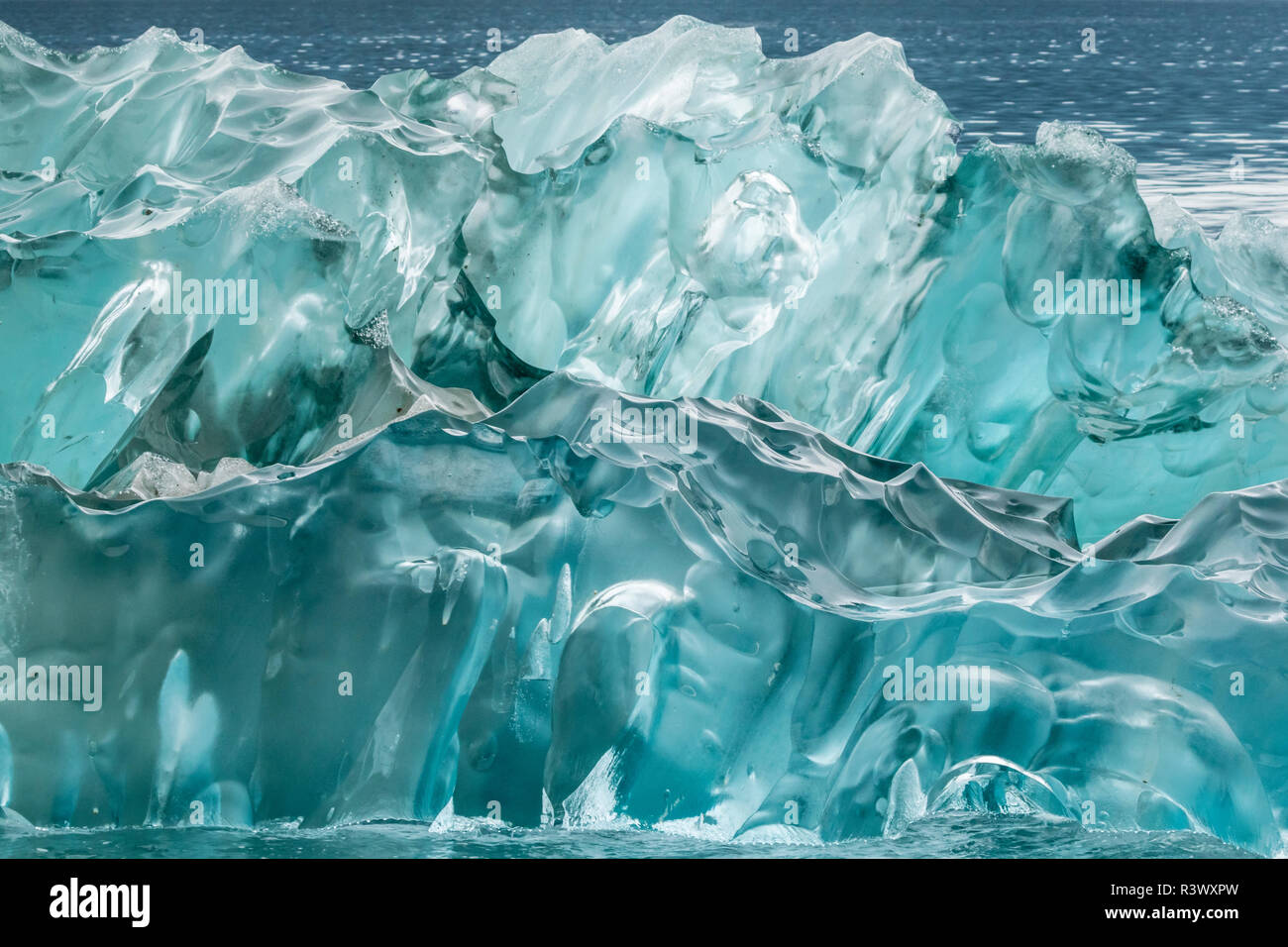 USA, Alaska, Endicott Arm. Detail of iceberg shapes. Stock Photo