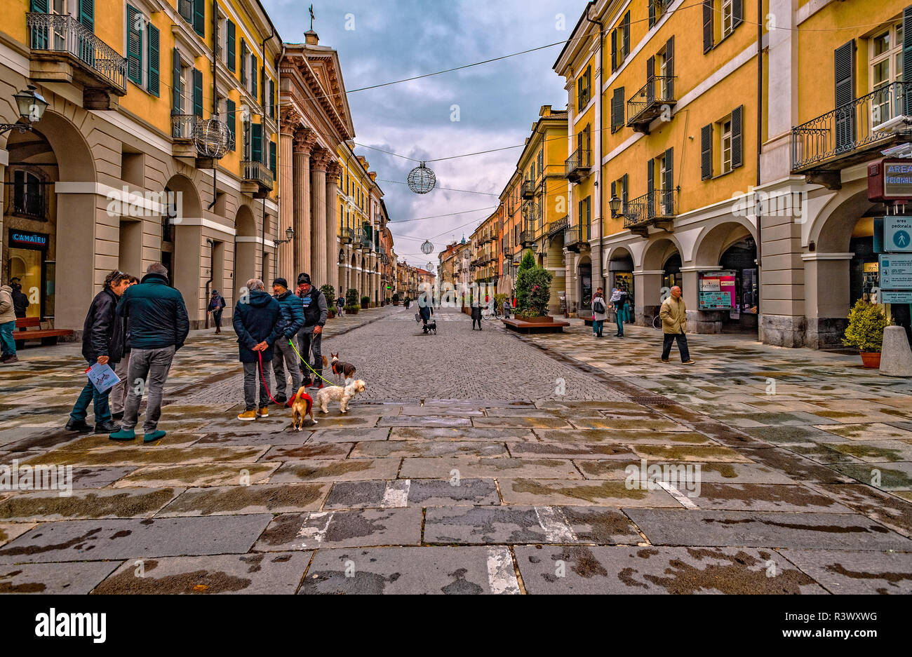 Italy Piedmont Cuneo Old City -Via Roma Stock Photo - Alamy