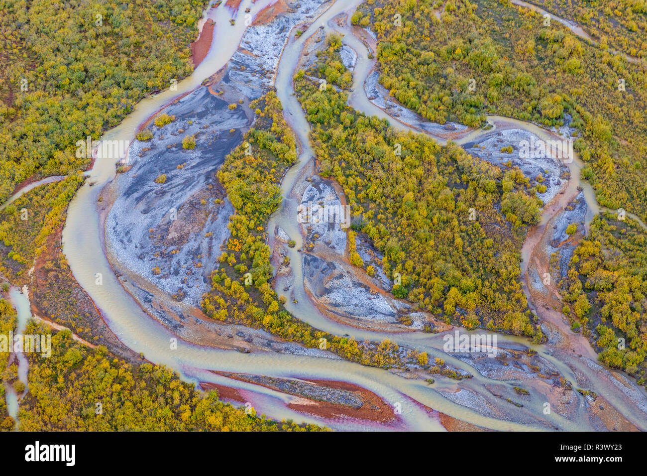 USA, Alaska, Brooks Range, Arctic National Wildlife Refuge. Aerial of