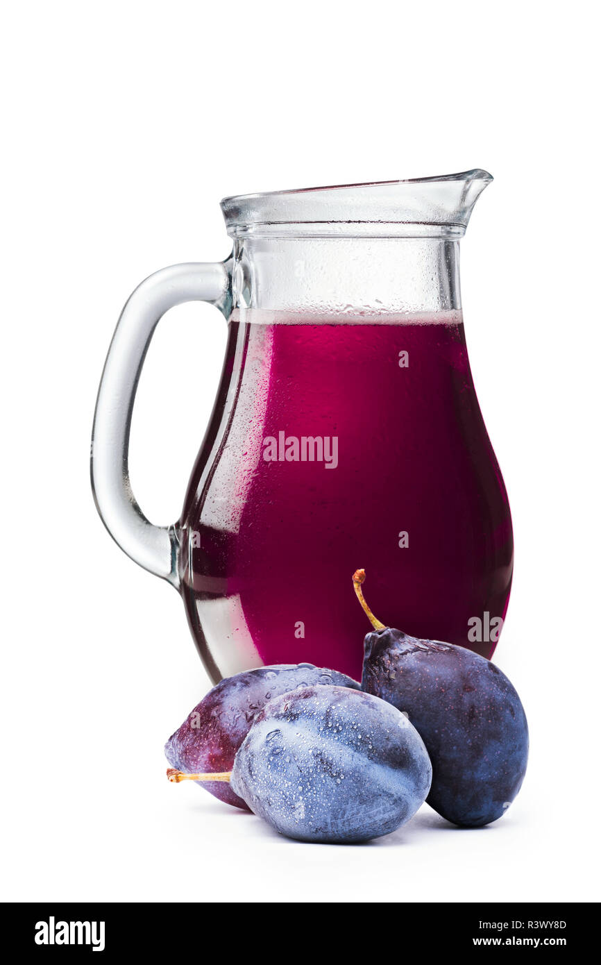 Plum juice in a pitcher Stock Photo Alamy