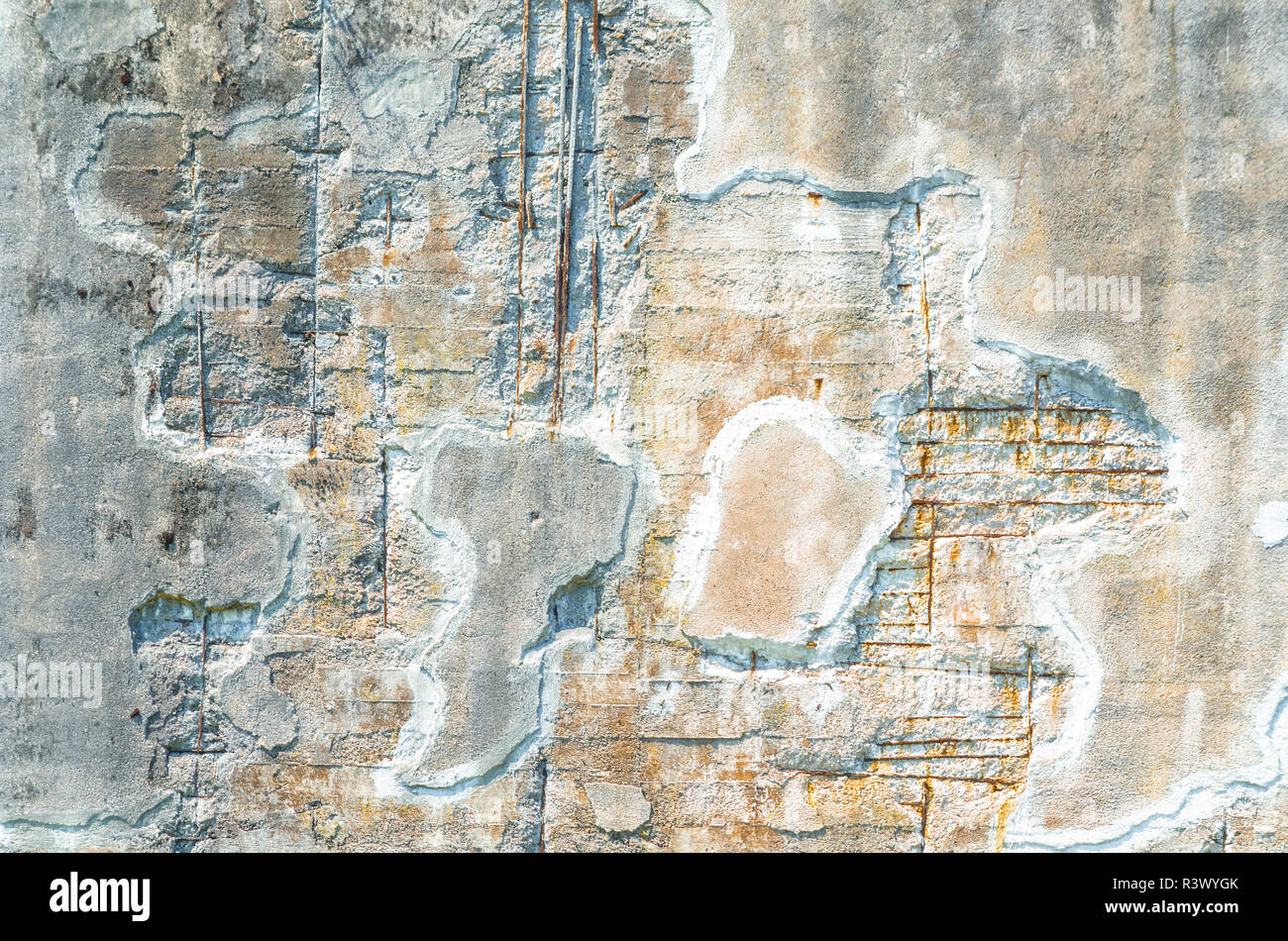 concrete wall,frost damage. Stock Photo