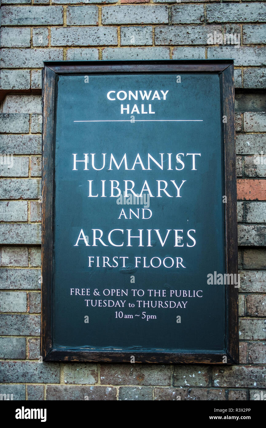 Conway Hall, 25 Red Lion Square, London, England, U.K. Stock Photo