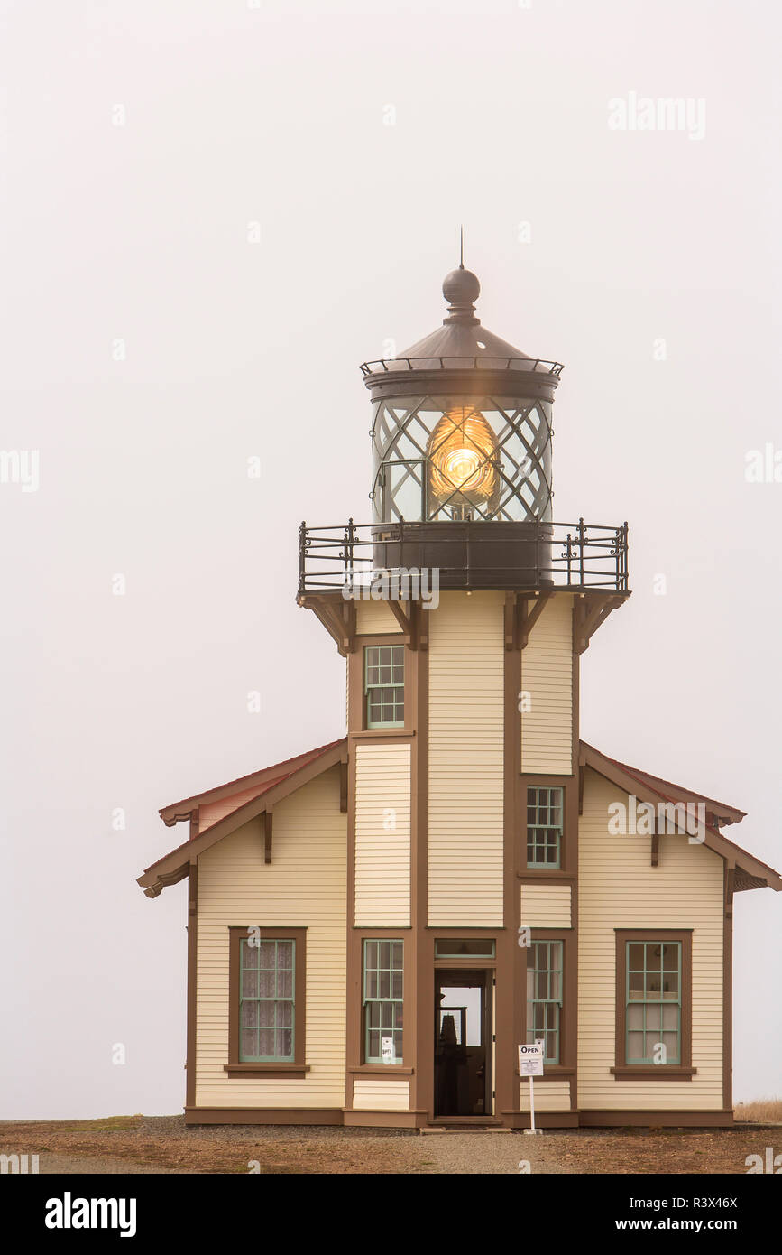 Point Cabrillo Lighthouse and Marine Preserve, near Mendocino Northern California Coast, USA Stock Photo