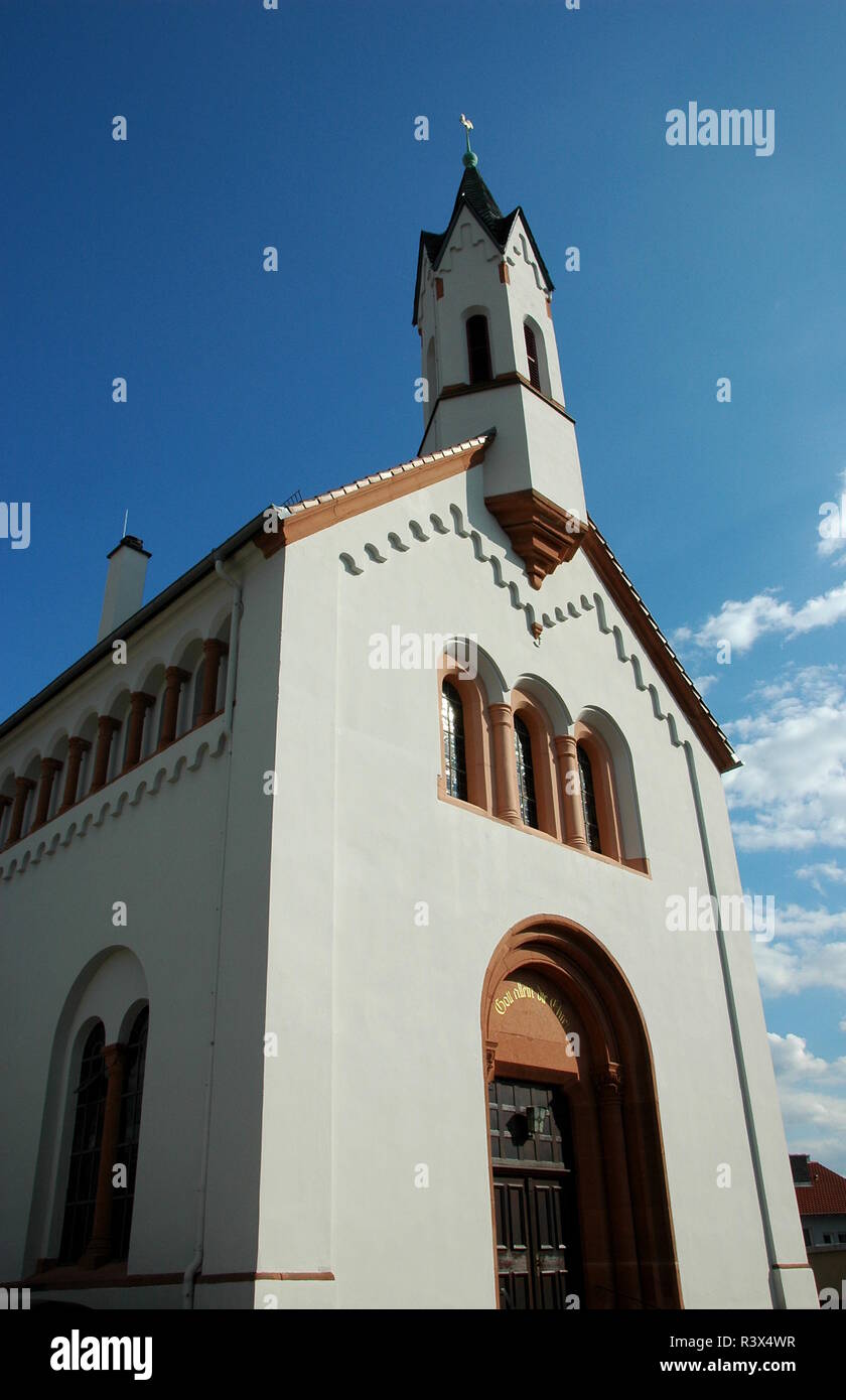 protestant church in maximiliansau Stock Photo