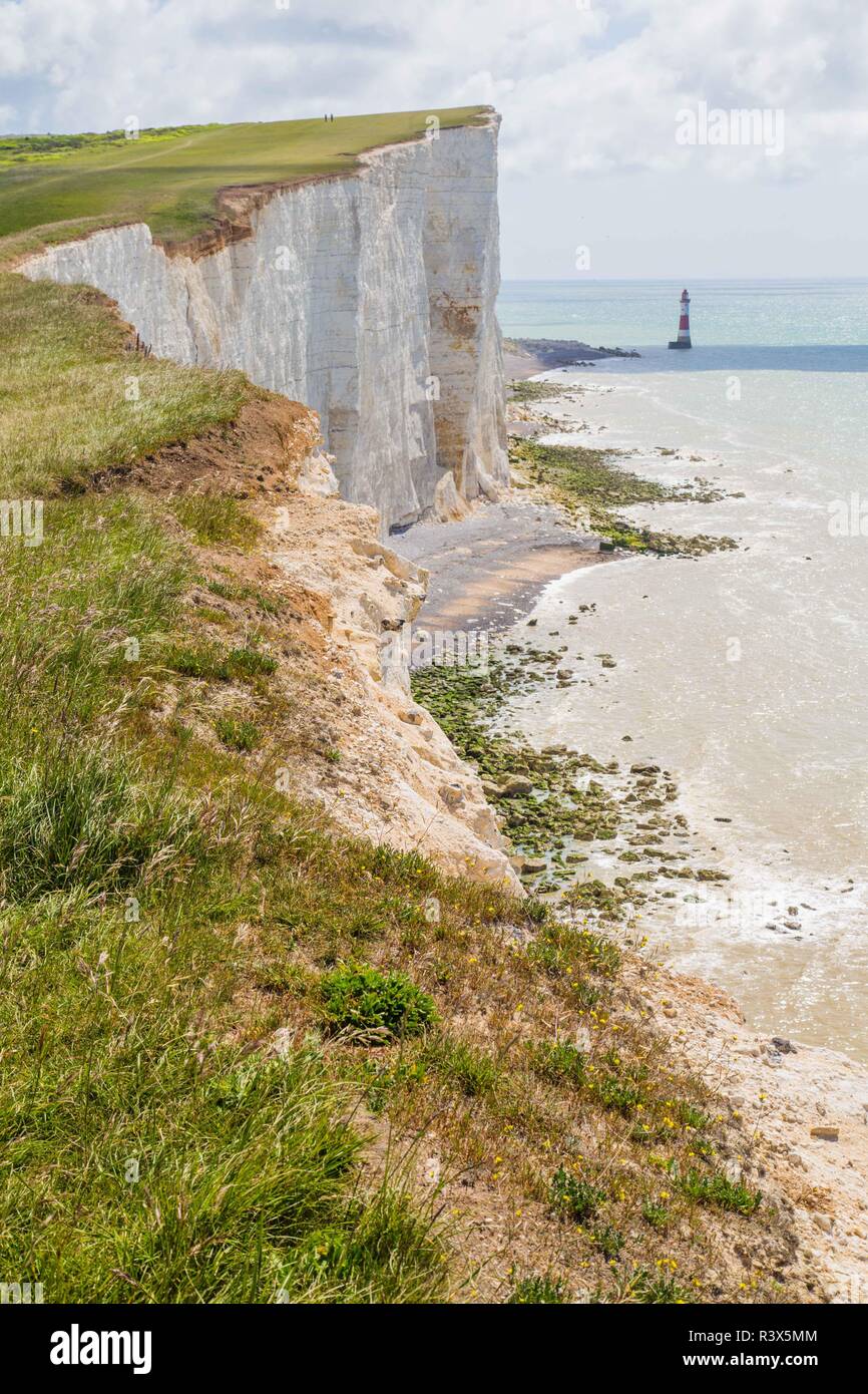 Seven Sisters National Park, view of the white cliffs near Eastbourn , East Sussex, England Stock Photo