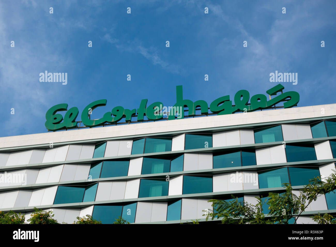Famous shopping mall called El Corte Ingles, a large shopping center in the city of Tarragona, Spain Stock Photo