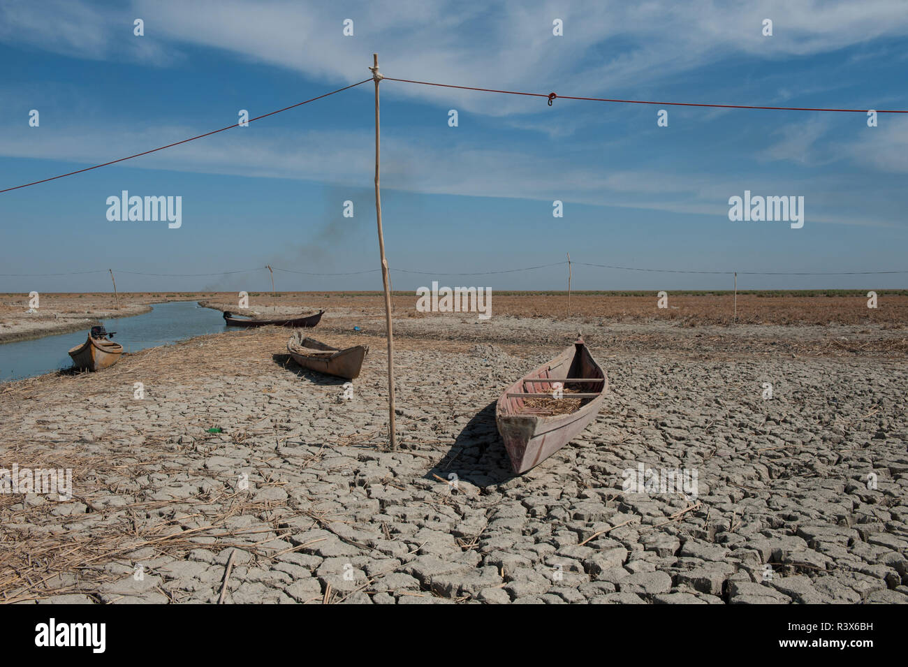 Drought in the Marshes of Southern Iraq Stock Photo