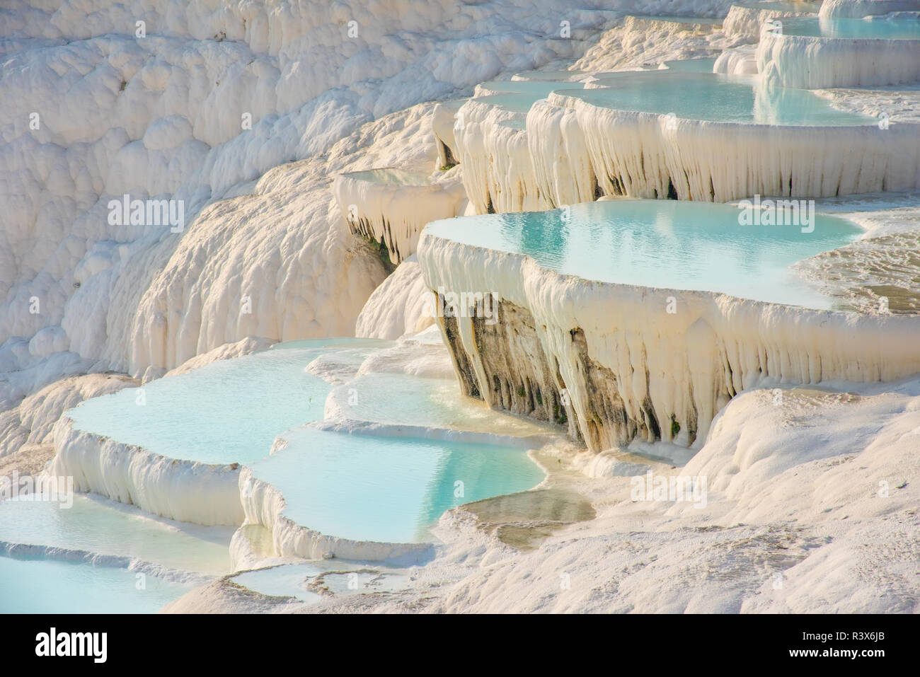 Pamukkale, natural pool with blue water, Turkey Stock Photo Alamy