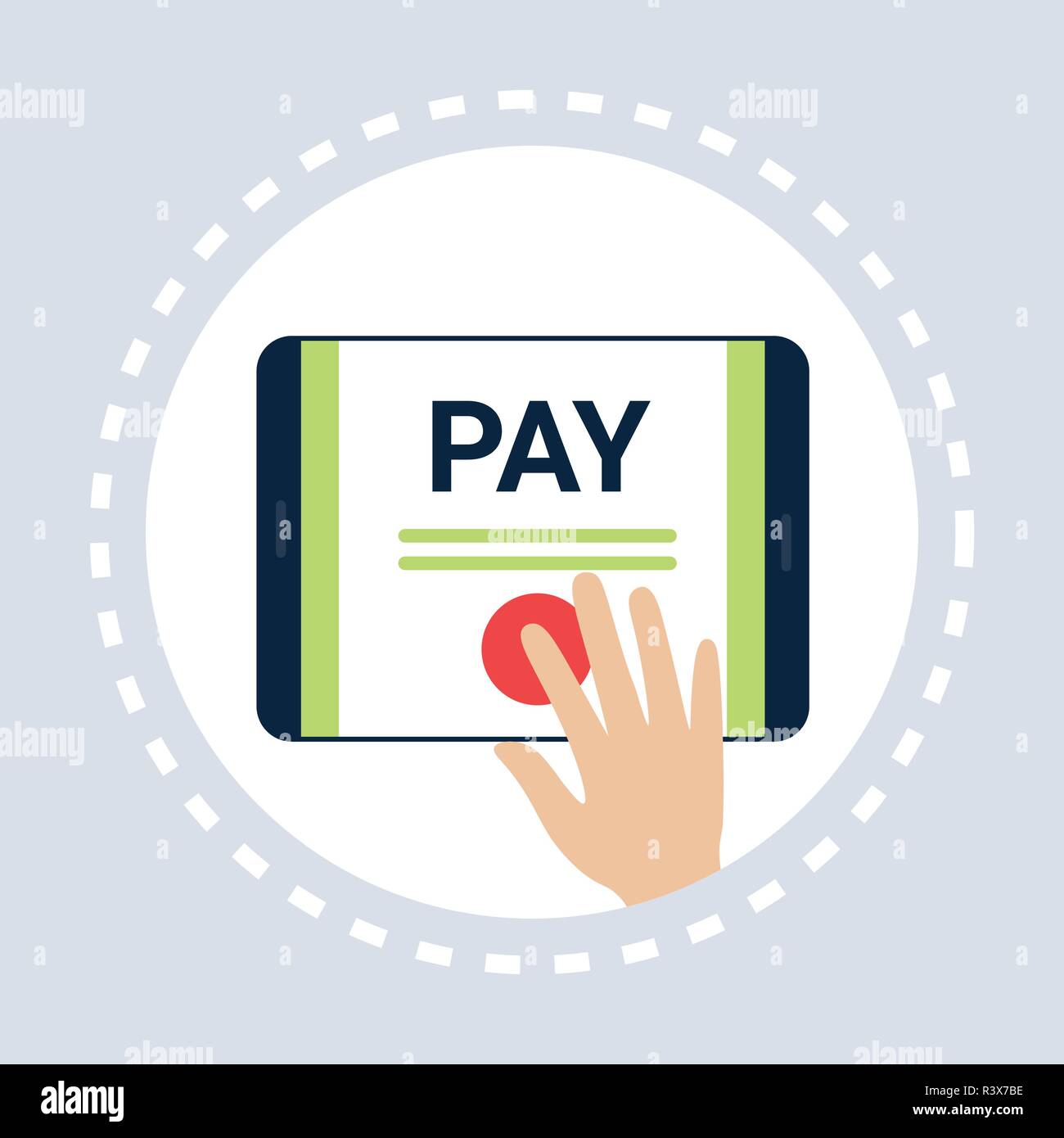 Mobile Application Finger Push Pay Button Online Shopping Icon