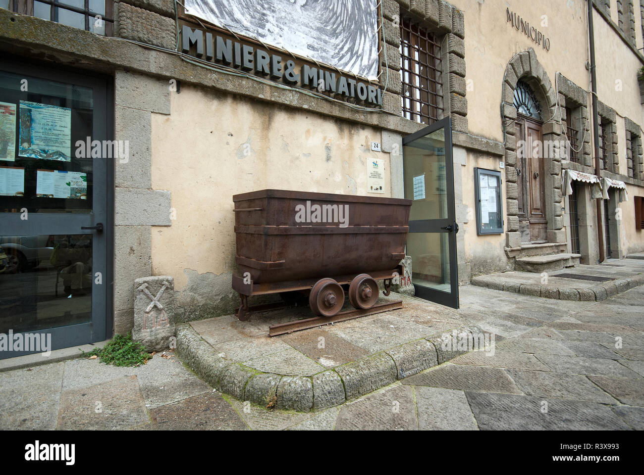 Mercury mines museum in Sforza Cesarini Palace at Santa Fiora, Grosseto, Tuscany, Italy Stock Photo