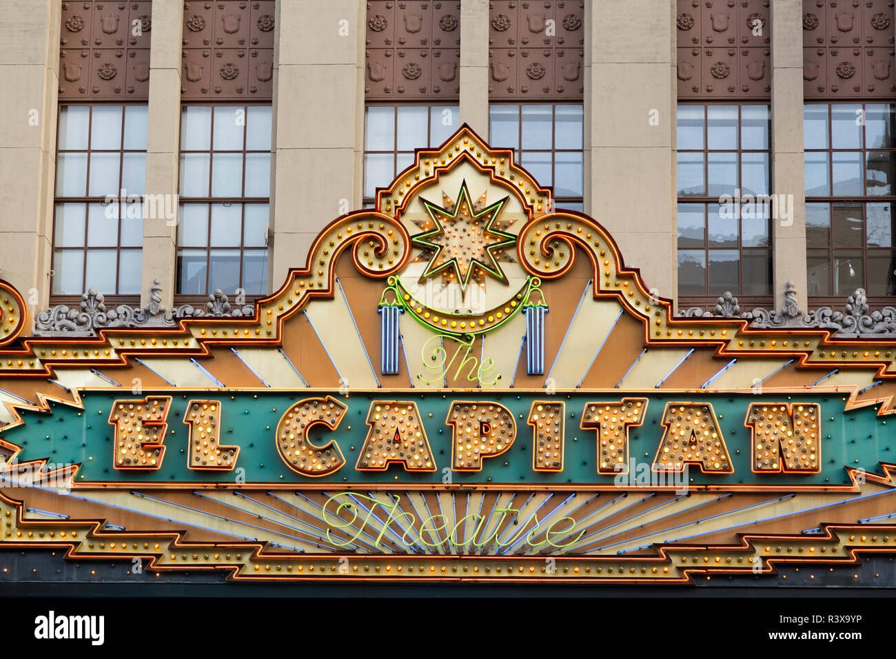 El Capitan Theater Marquee In Hollywood Los Angeles California USA 