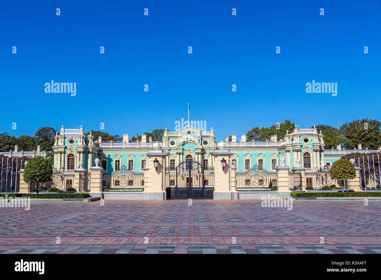 Mariinsky Palace historic building on a background of blue sky Ukraine, Kiev 11.10.2018 Stock Photo