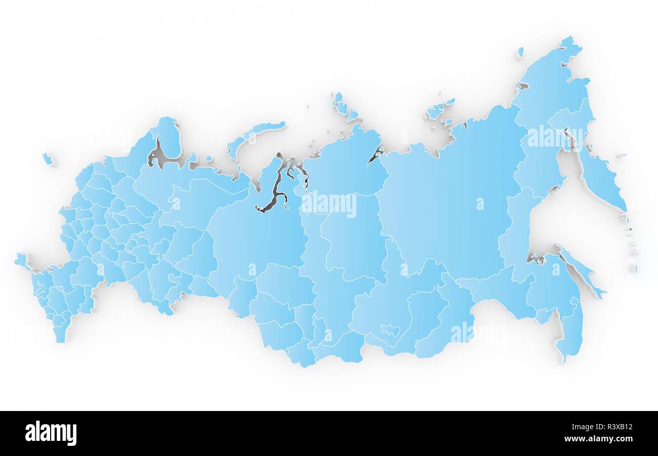 New map of the Russian Federation and Crimea Stock Photo