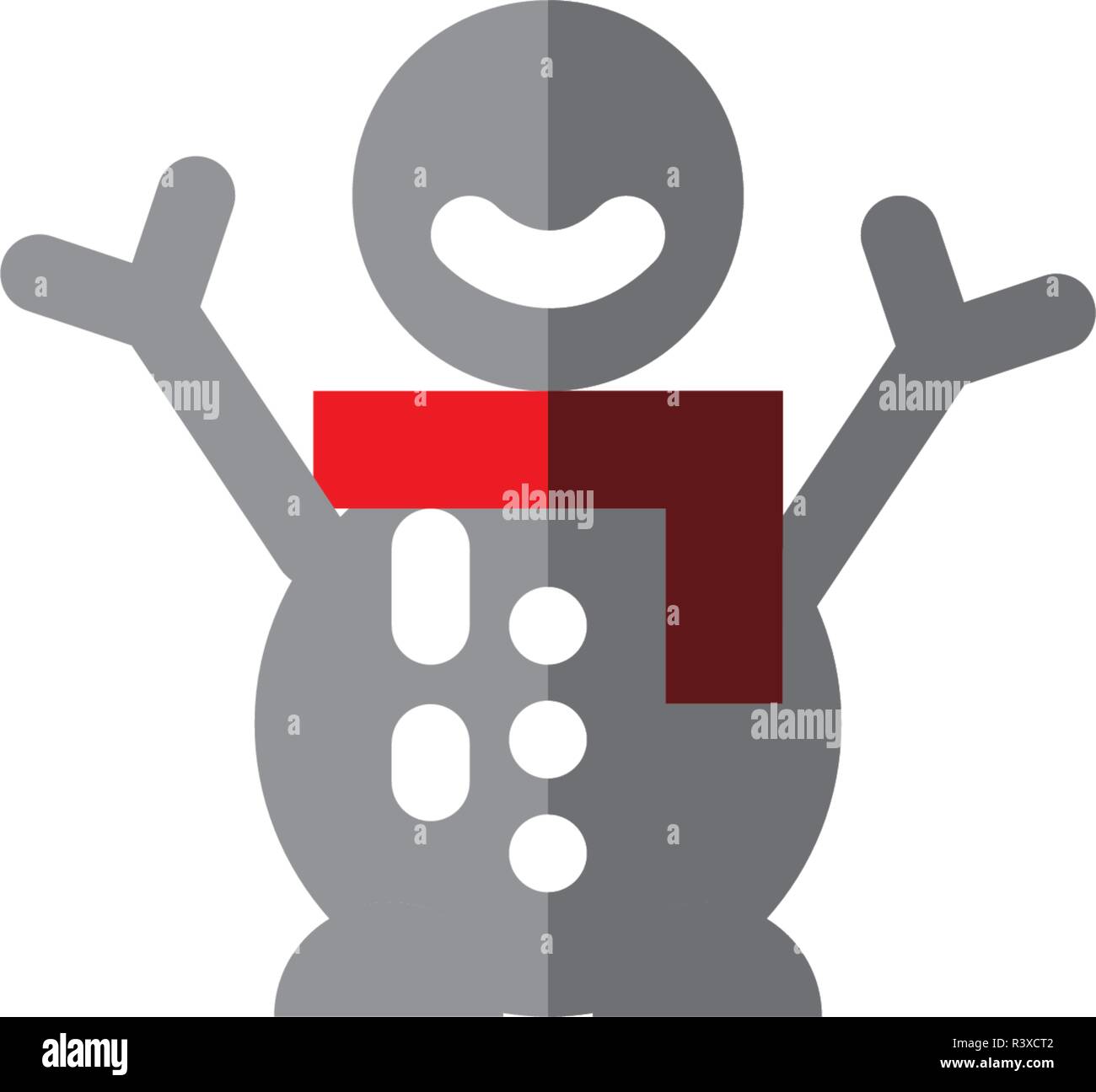 Snowman Icon Winter Template Vector Stock Vector