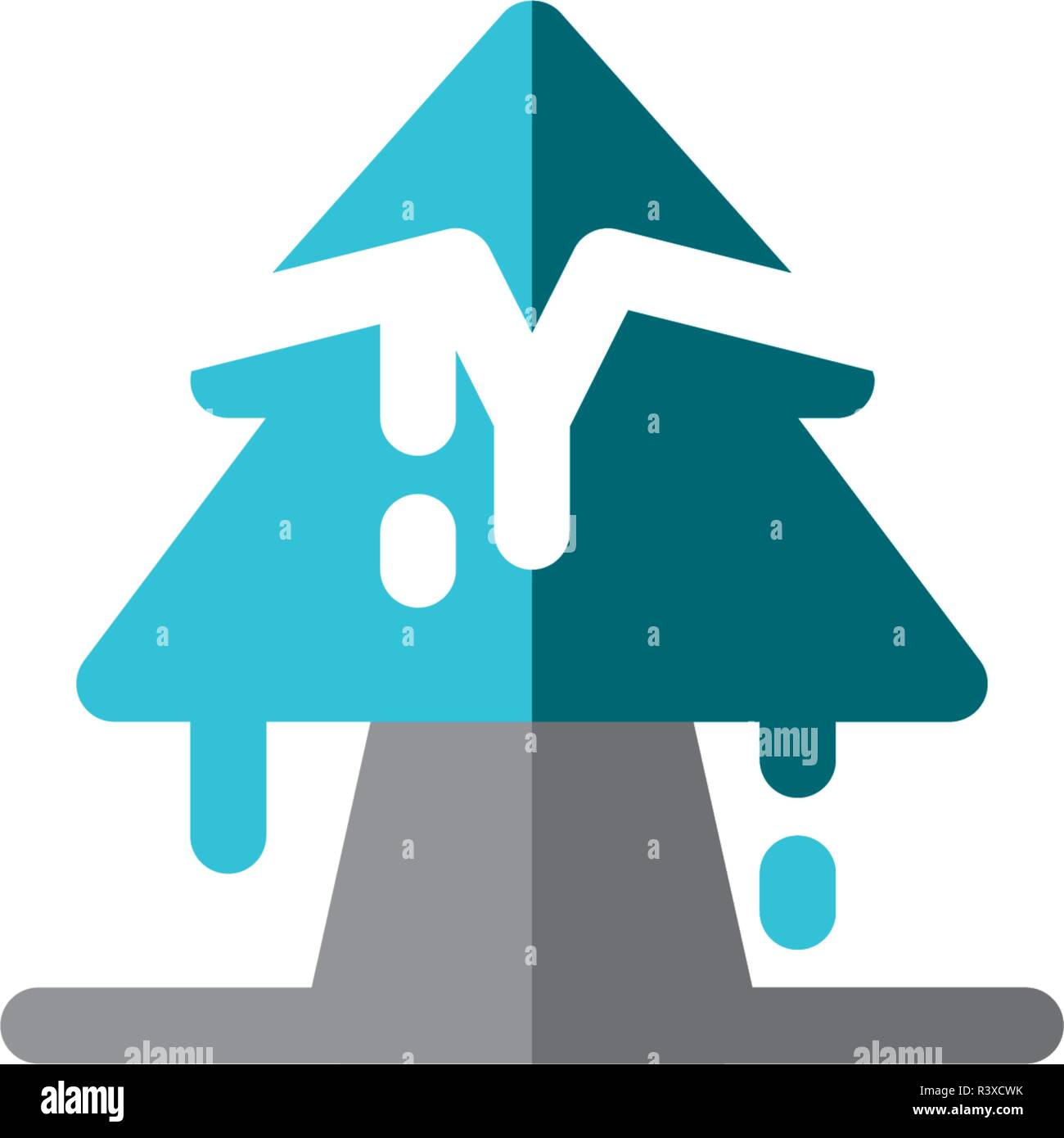 Tree Snow Icon Winter Template Vector Stock Vector