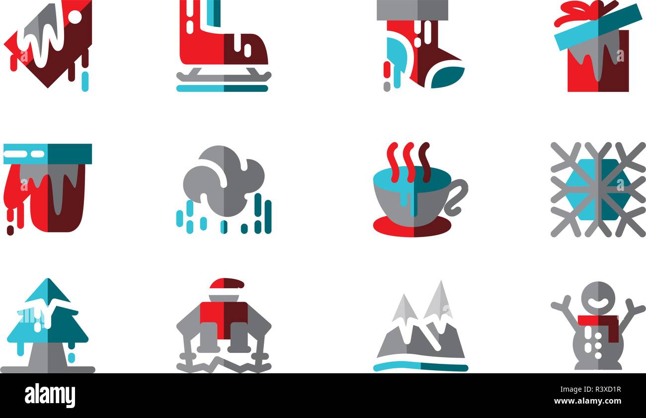 Set Icon Winter Template Vector Stock Vector Image & Art - Alamy