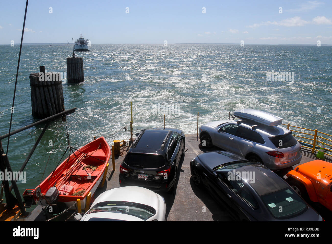 On the Cross Sound Ferry in Orient Point, New York, beginning the trip to New London