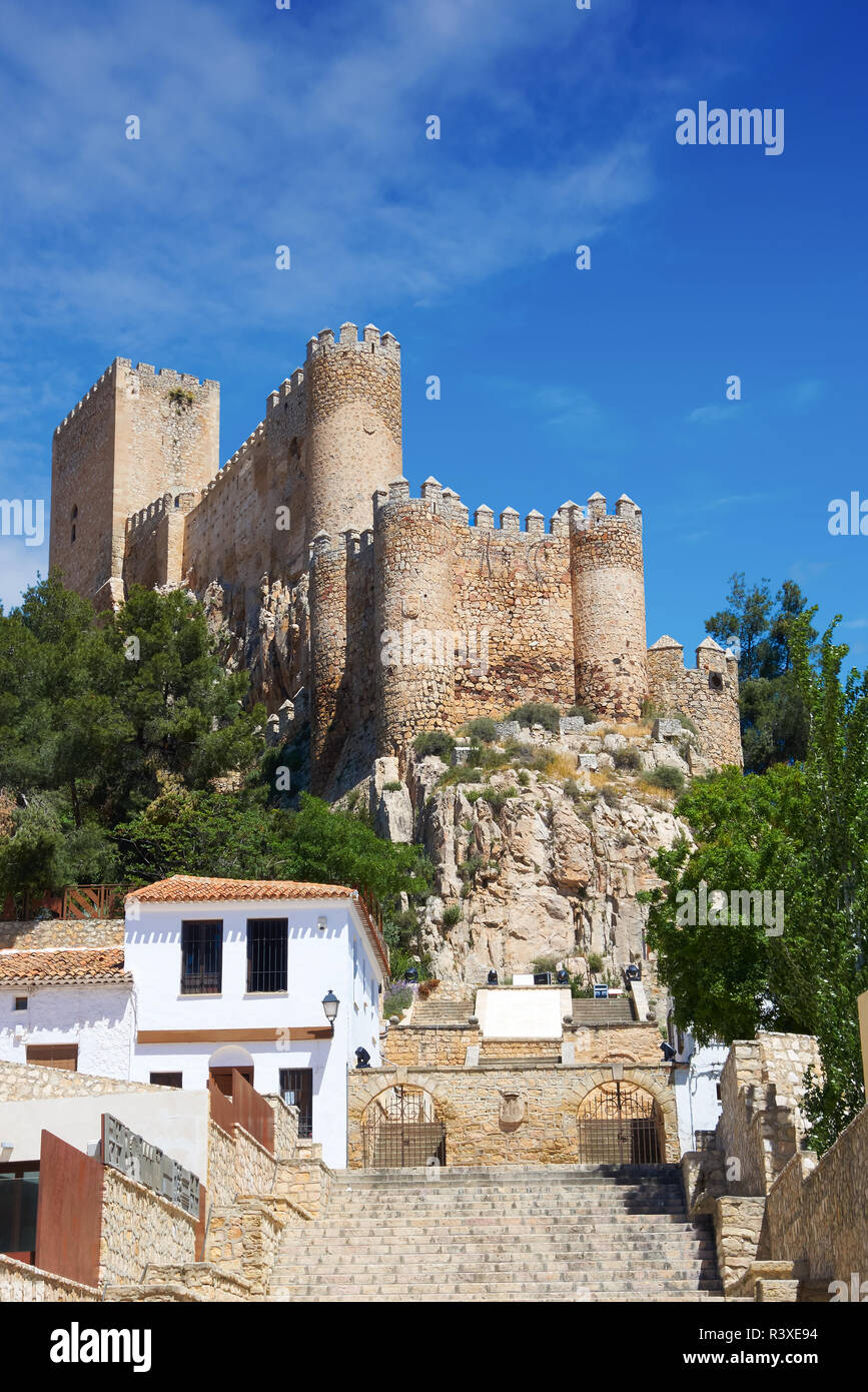 Almansa castle in Albacete of Spain at Castile La Mancha province Stock Photo