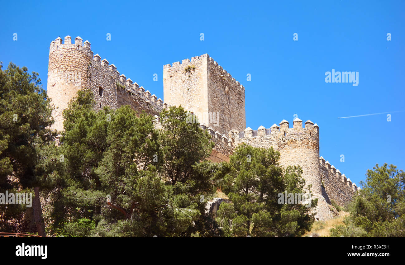 Almansa castle in Albacete of Spain at Castile La Mancha province Stock Photo