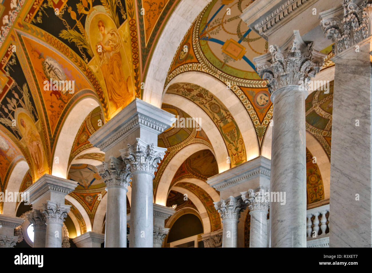 USA, District of Columbia, Washington DC, Interior of the Library of Congress Stock Photo