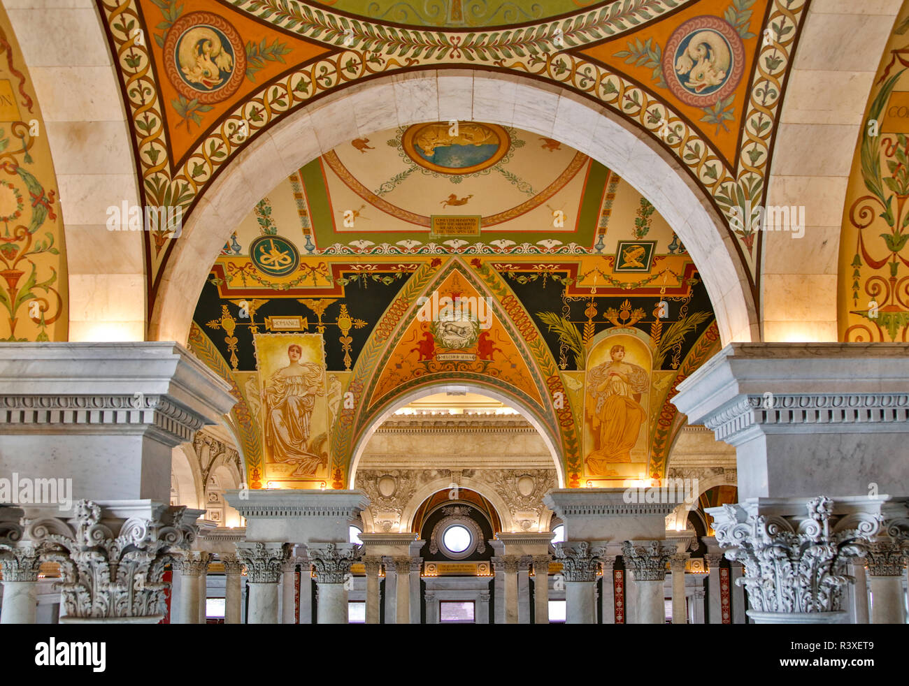 USA, District of Columbia, Washington DC, Interior of the Library of Congress Stock Photo