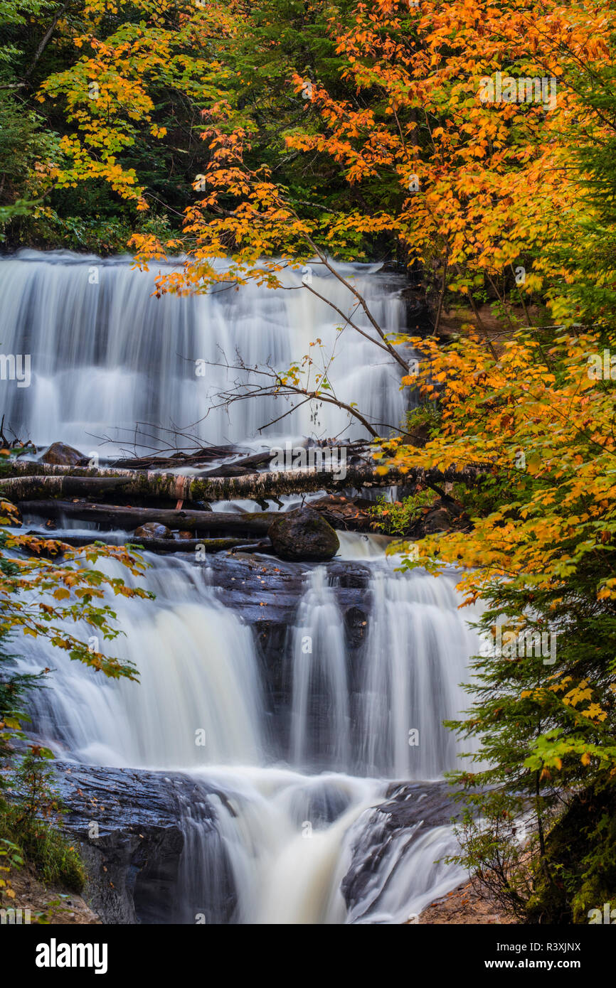 Sable Falls in autumn in Pictured Rocks National Lakeshore, Michigan