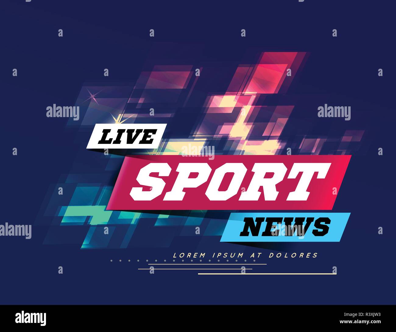 Live Sport News Can be used as design for television news, Internet media, landing page. Vector Stock Vector