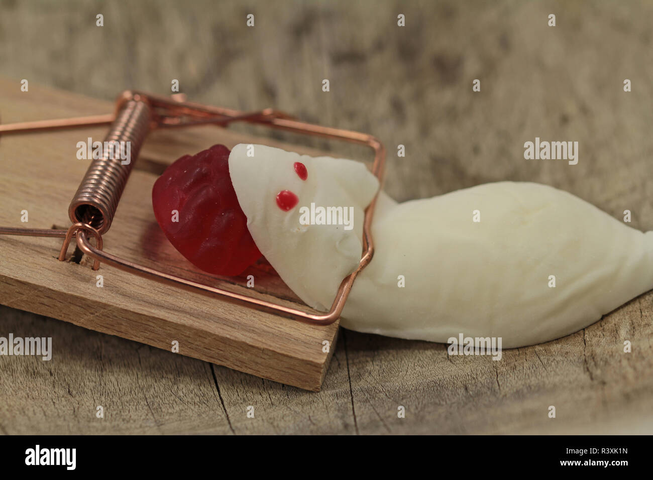 marshmallow white marshmallow mice in the event of impact Stock Photo