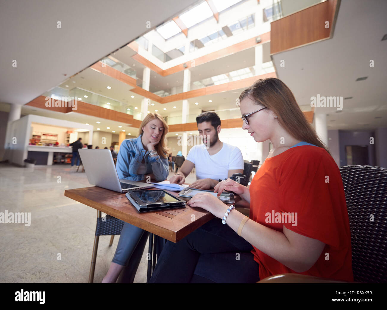 students group working on school project together Stock Photo - Alamy