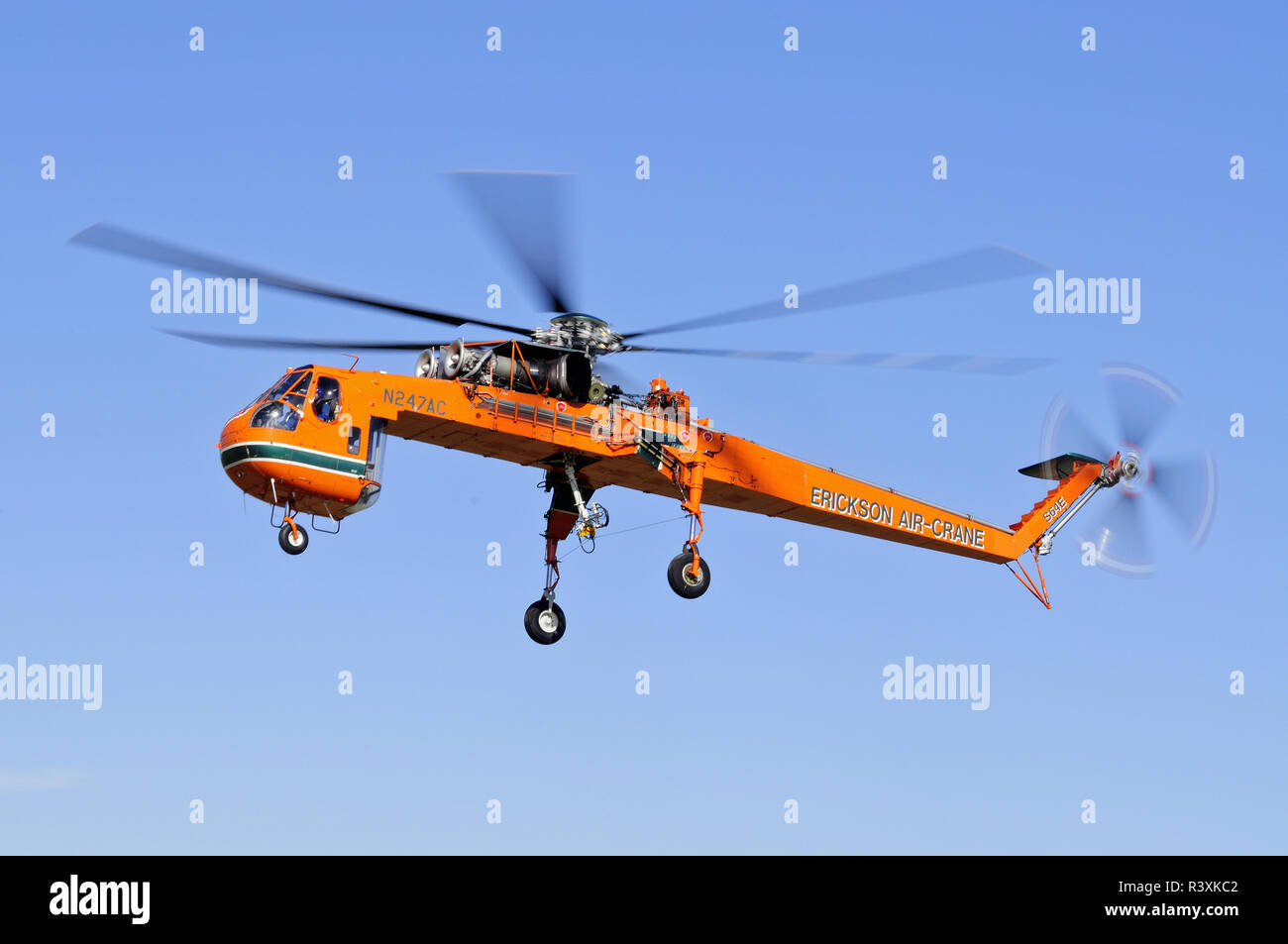 Erickson Sikorsky twin engined Air Sky Crane heaven lift helicopter. Stock Photo