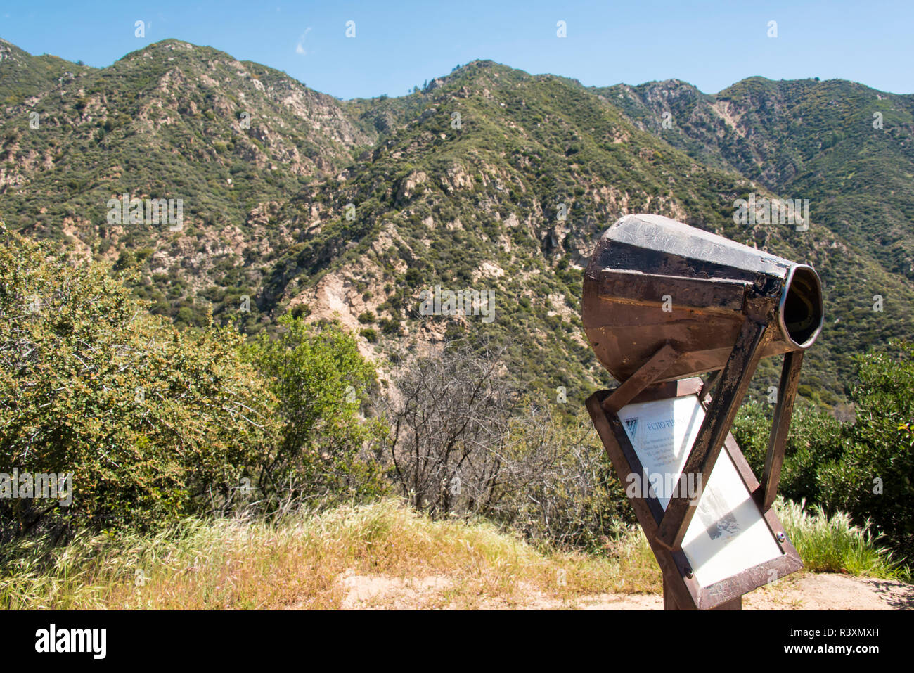 USA, CA. Echo Mountain Los Angeles. Sam Merrill Trail includes Echo Phone  aimed across Rubio Canyon Stock Photo - Alamy