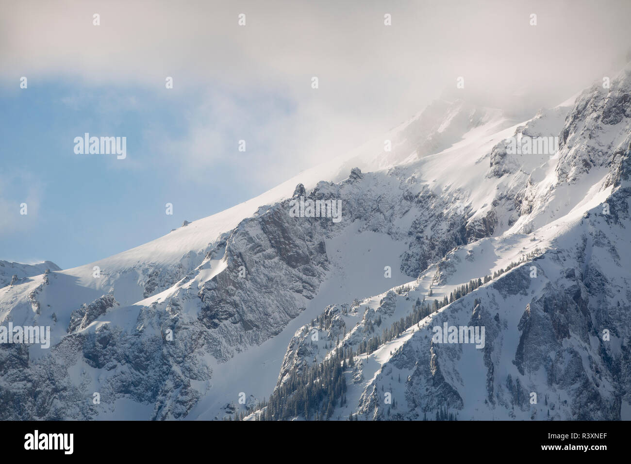 Usa Colorado San Juan Mountains Clouds Over Snowy - 