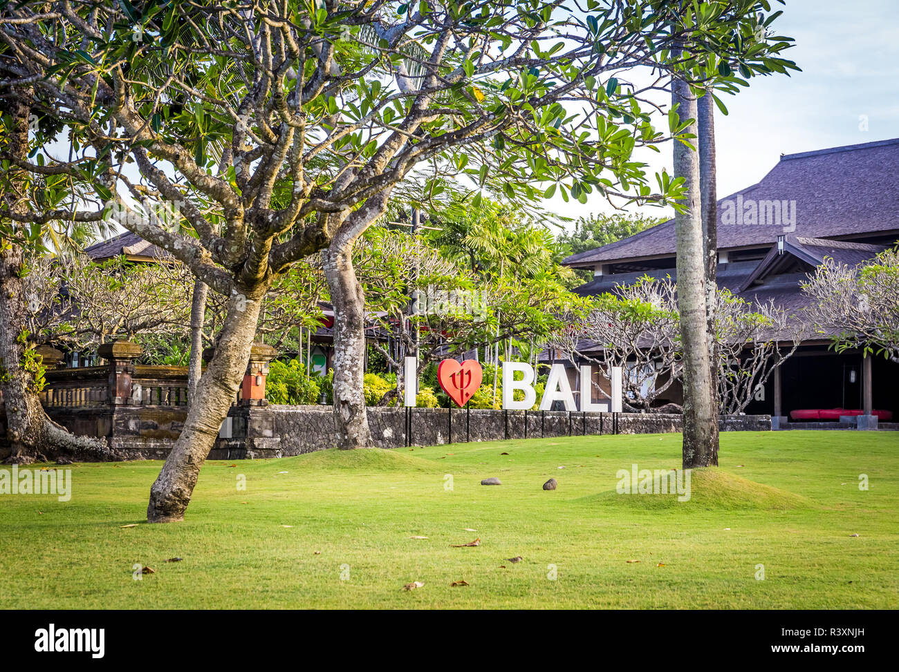 I love Bali sign at resort area in Nusa Dua, Bali Stock Photo