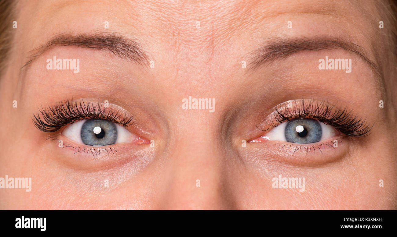 Face woman with eyes and eyelashes Stock Photo