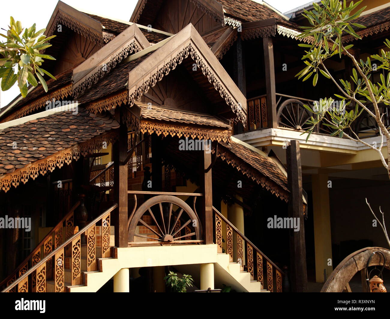 Traditional Wooden House, Laos Stock Photo Alamy