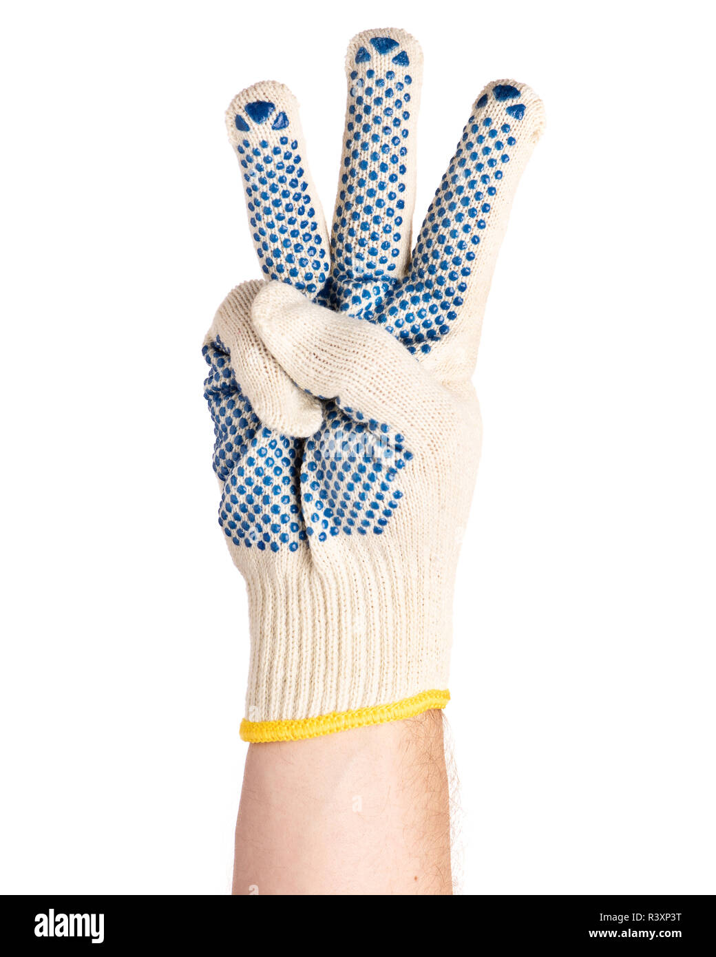 Male hand wearing working glove Stock Photo Alamy