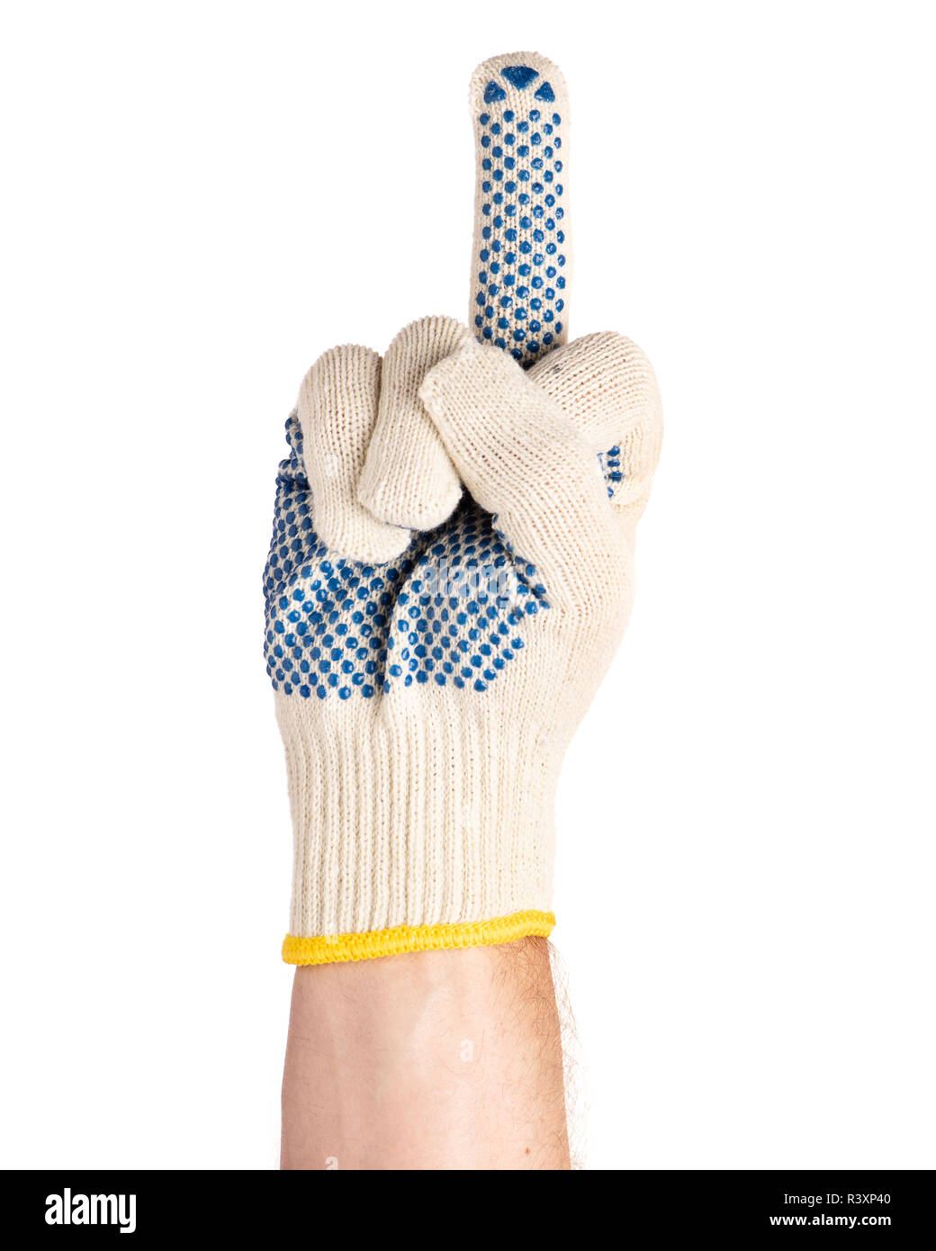 Male hand wearing working glove Stock Photo Alamy