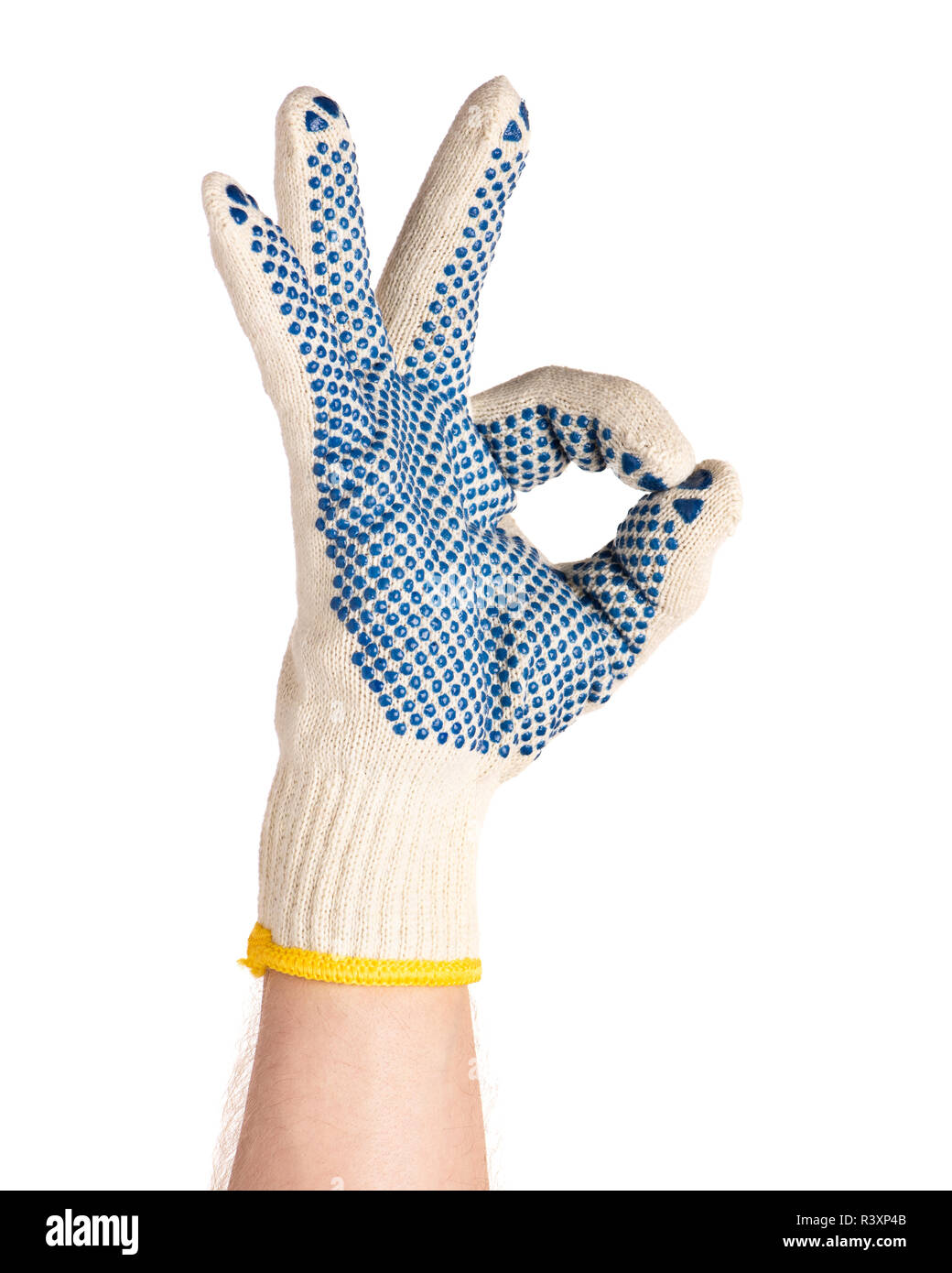 Male hand wearing working glove Stock Photo Alamy