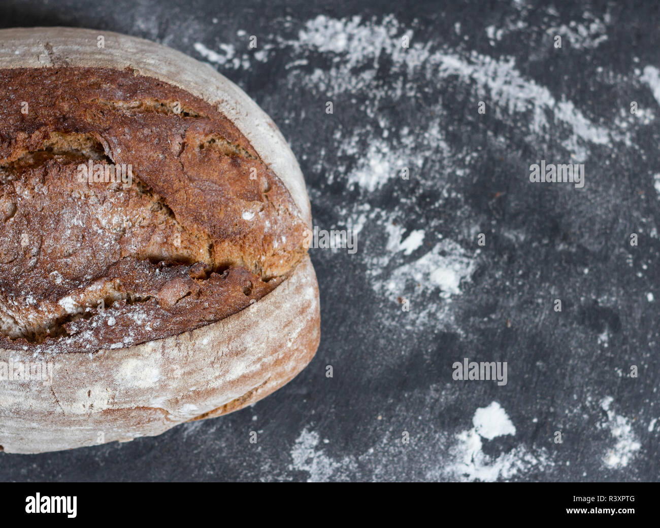 freshly baked bread loaf Stock Photo