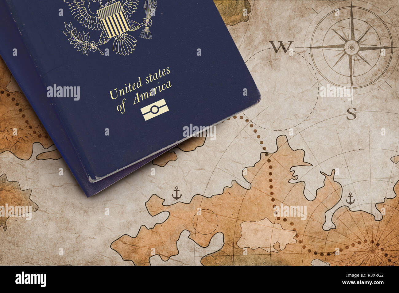 Vintage passport hi-res stock photography and images - Alamy