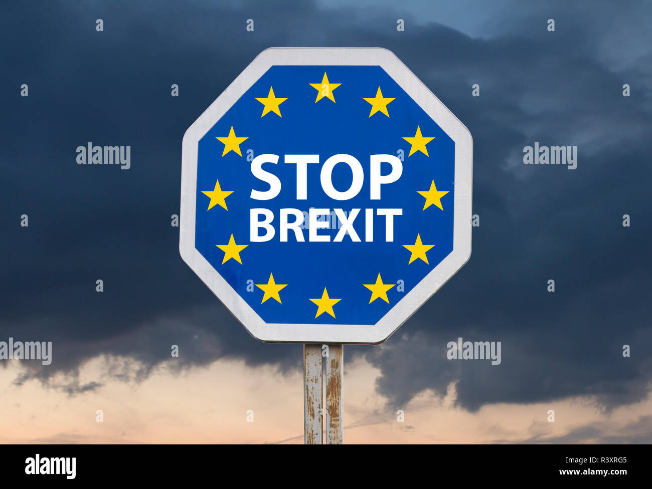 stop brexit sign Stock Photo