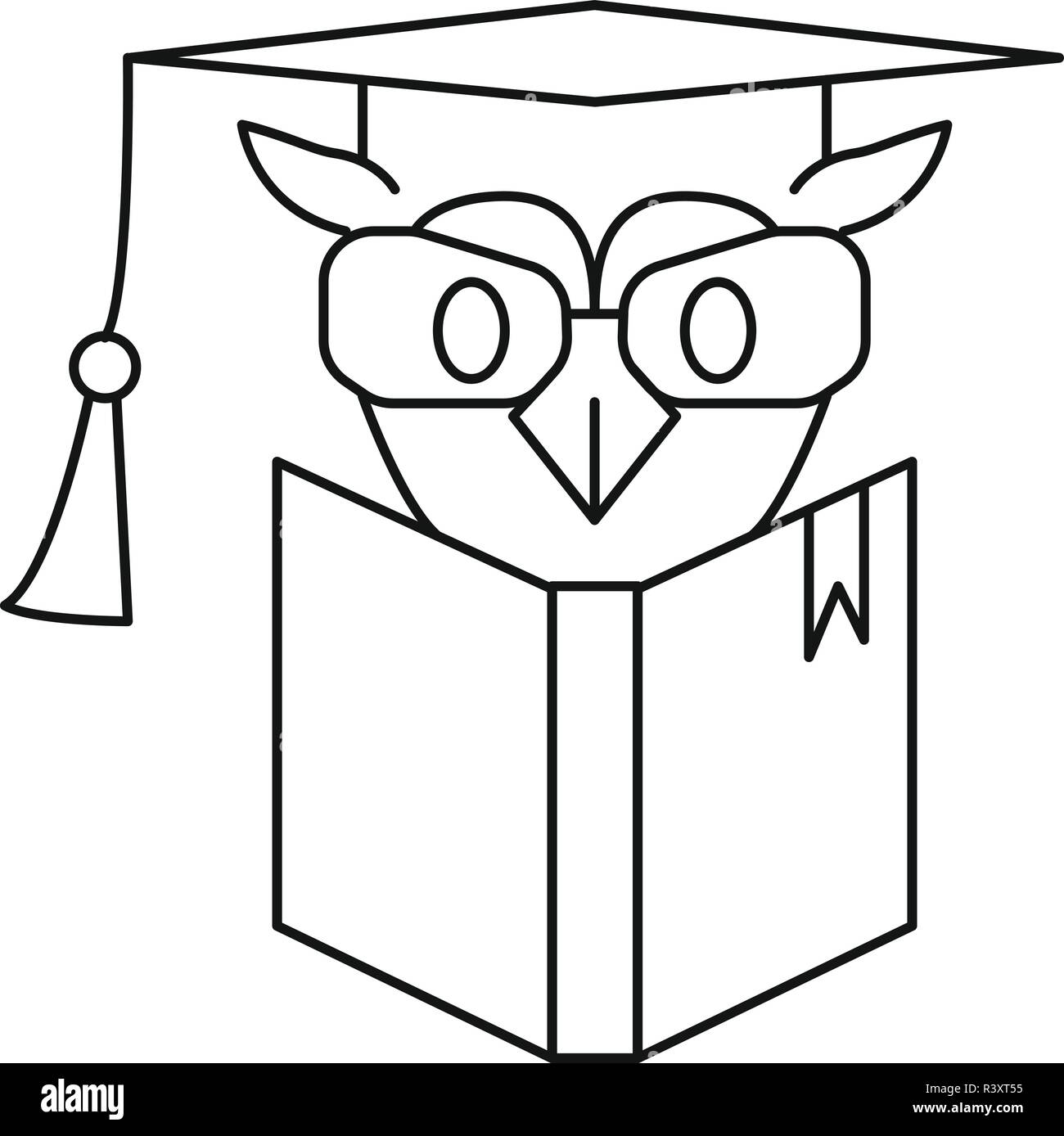 Owl book icon. Outline owl book vector icon for web design isolated on