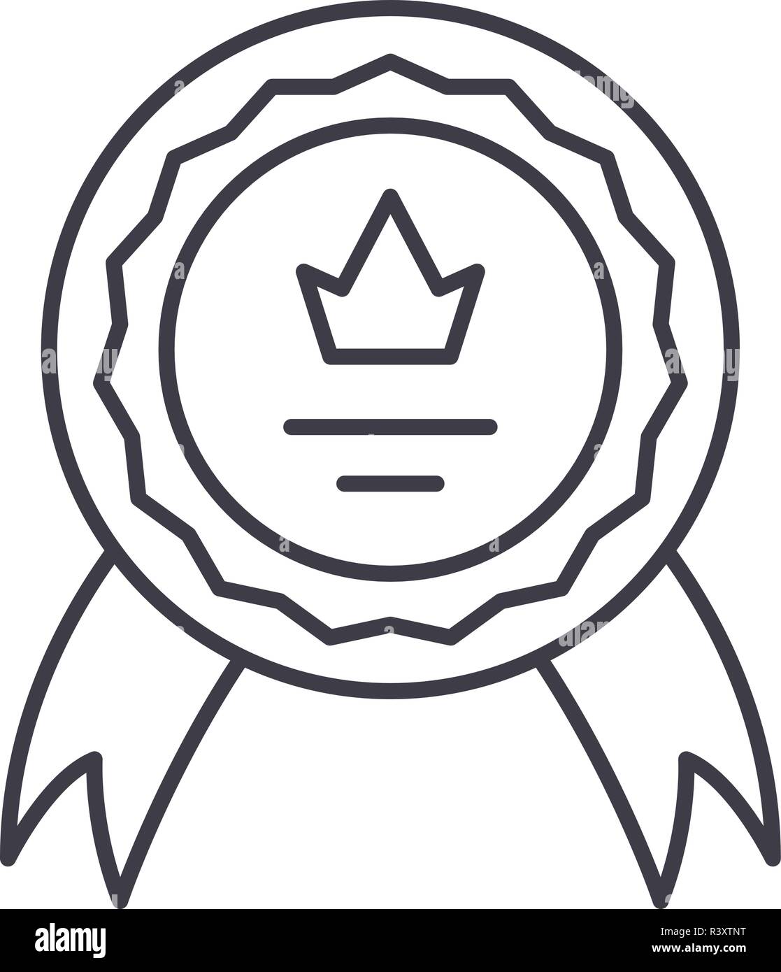 Achievement line icon concept. Achievement vector linear illustration ...