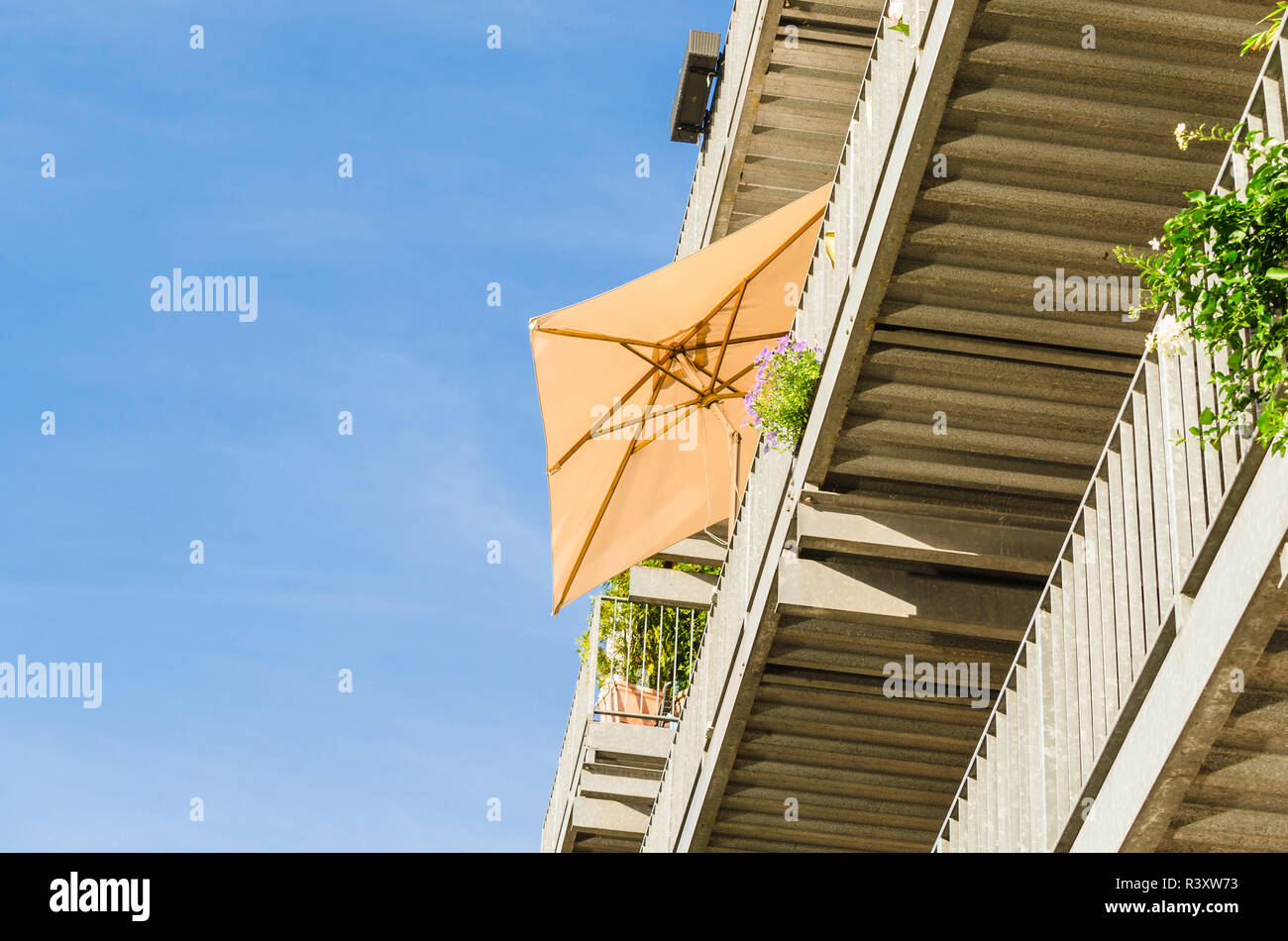 sunshade on a terrace Stock Photo